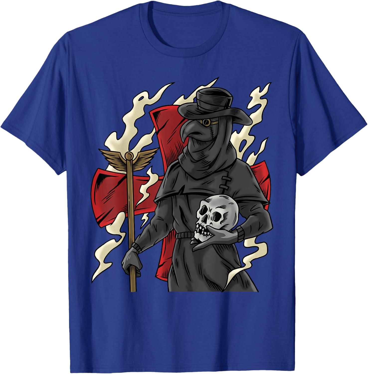 Plague Doctor Goth Skull Occult Black Gothic Steampunk T-Shirt - T-Shirt | Royal