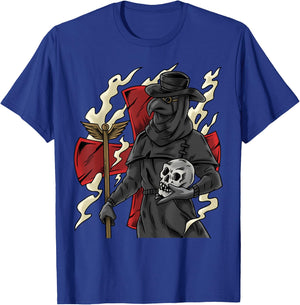 Plague Doctor Goth Skull Occult Black Gothic Steampunk T-Shirt - T-Shirt | Royal