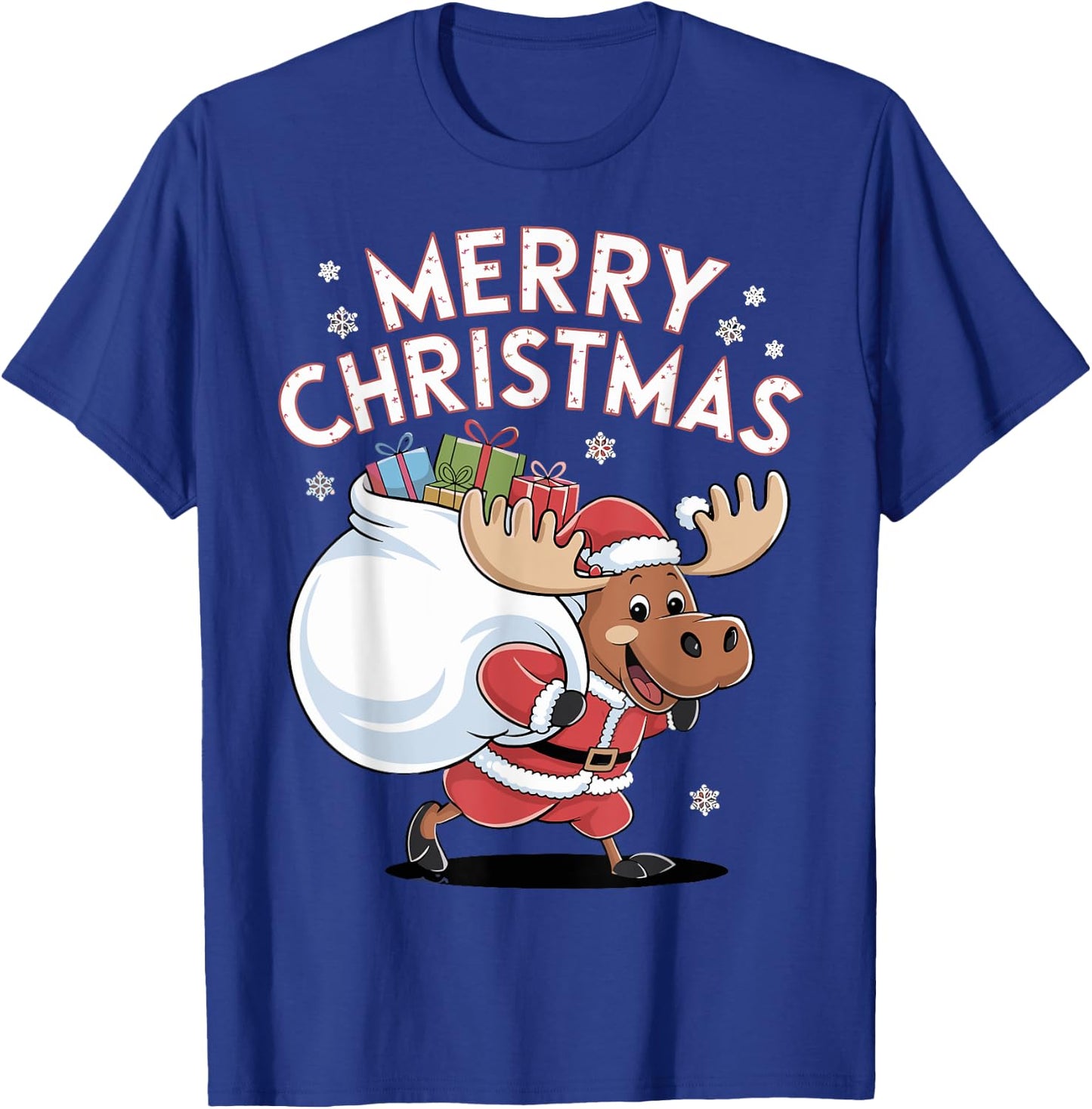 Merry Christmas Moose T-Shirt - T-Shirt | Royal