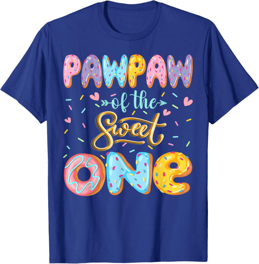 Pawpaw Of The Sweet One 1St Birthday Girl Donut Lover T-Shirt - T-Shirt | Royal
