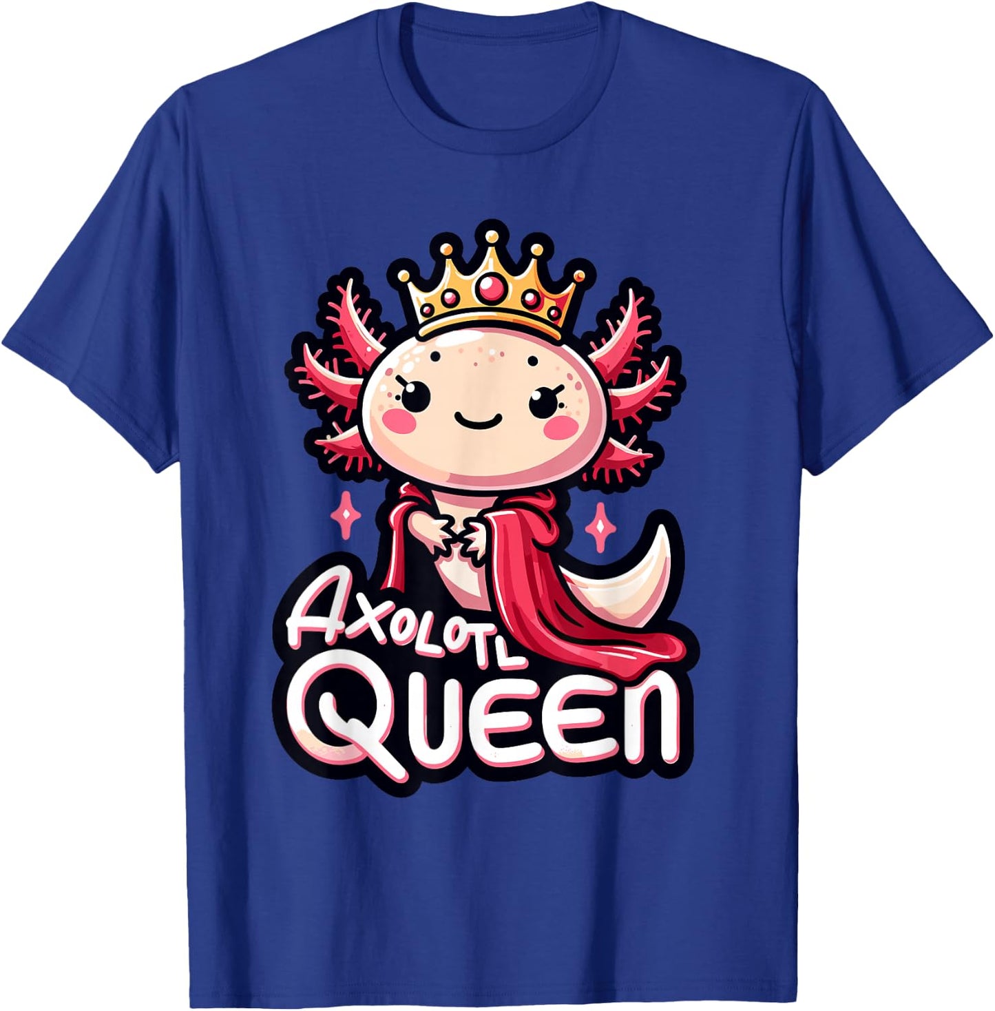 Axolotl Queen | Girls Axolotl Lover Design | Axolotl T-Shirt - T-Shirt | Royal