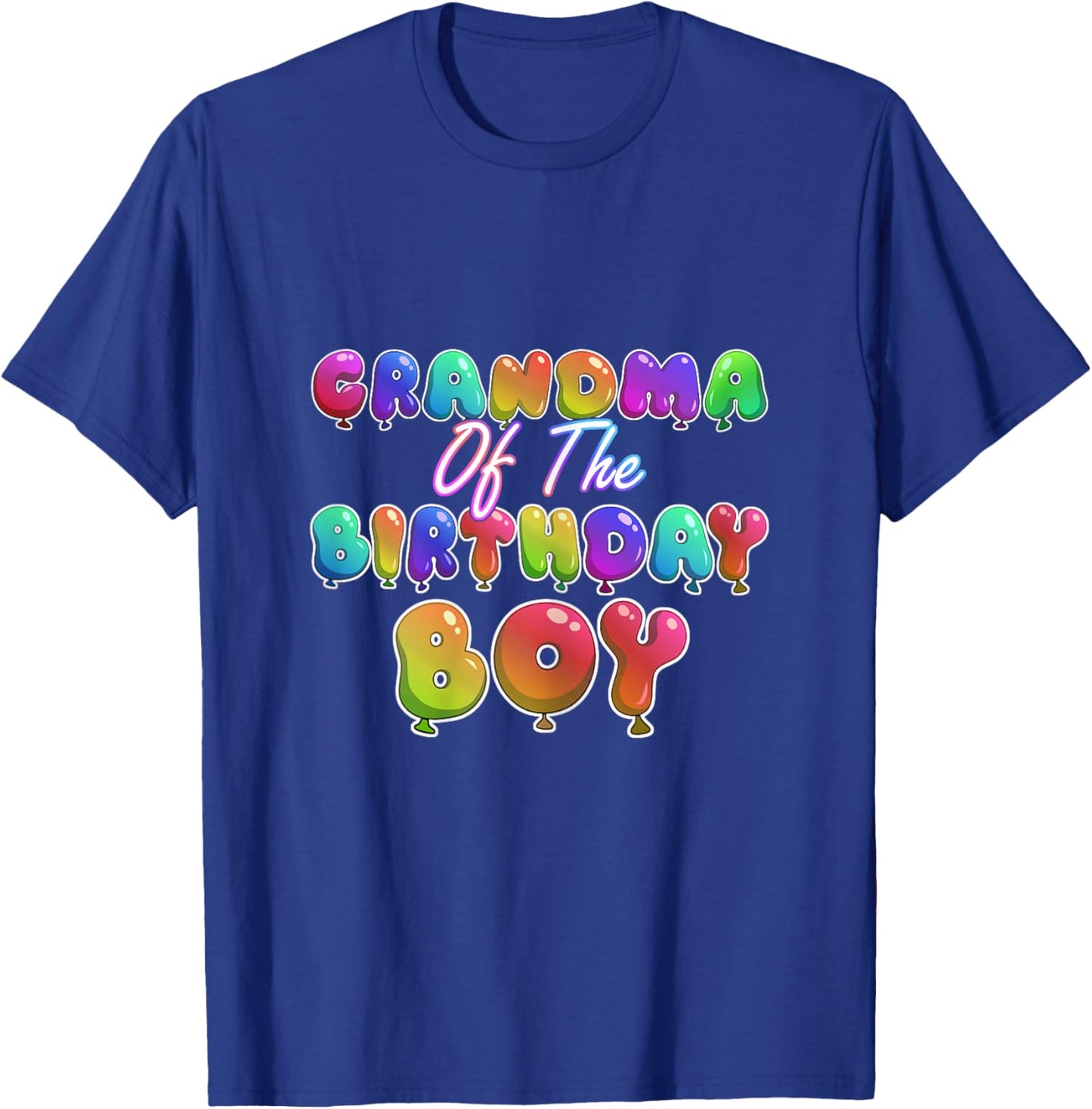 Grandma Of The Birthday Boy Balloon Boys Party T-Shirt - T-Shirt | Royal