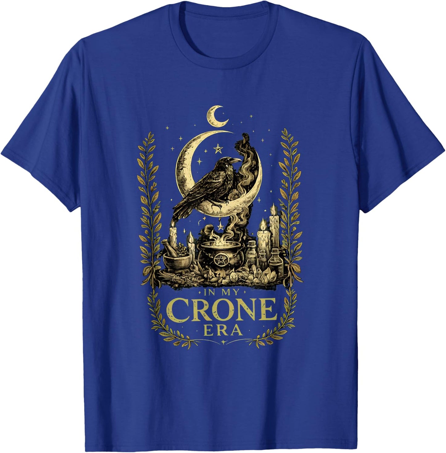 in My Crone Era Witchy Spiritual Gothic Raven Graphic T-Shirt - T-Shirt | Royal