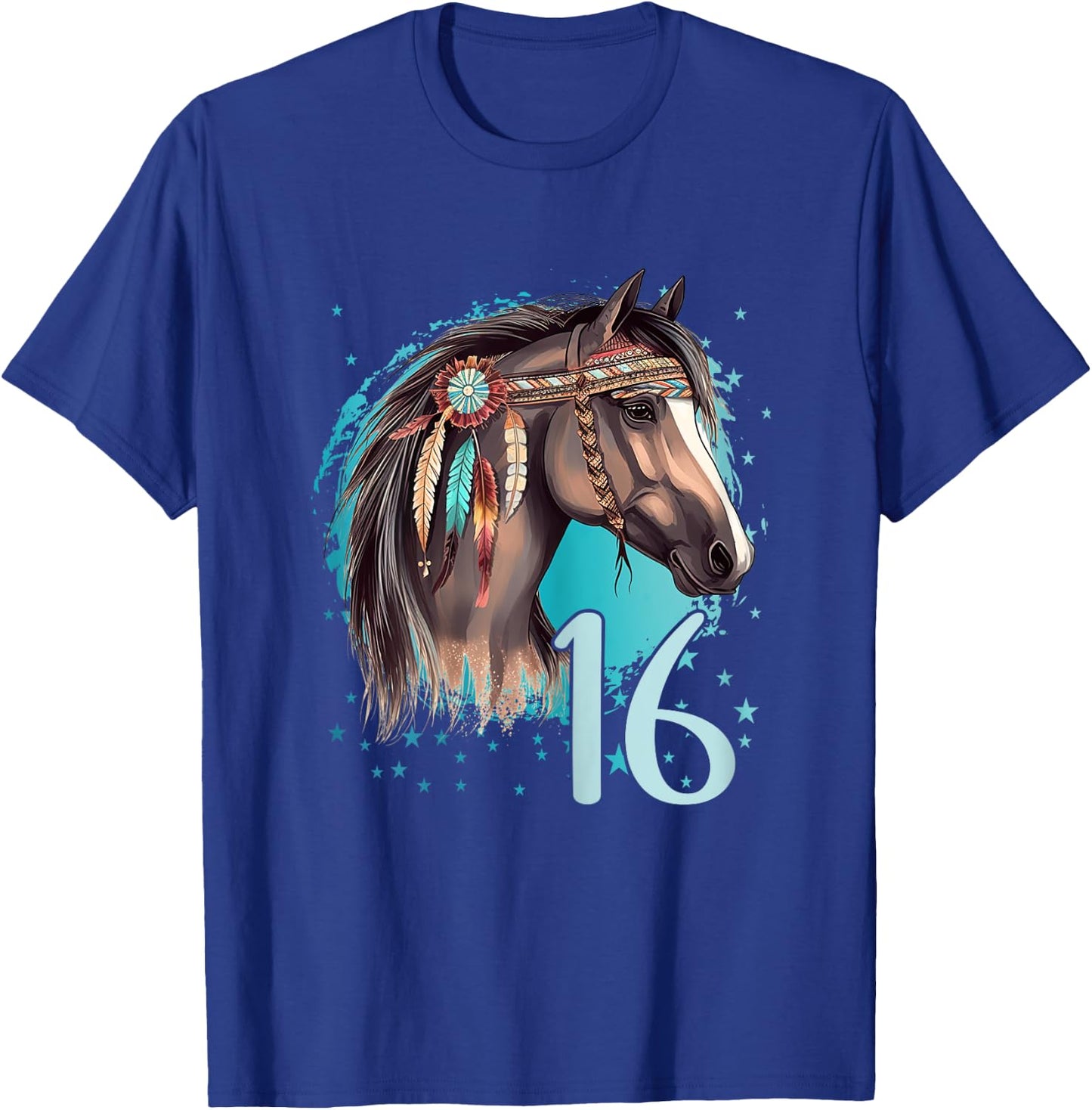 16th Birthday Horse Girl sixteen I Am 16 Birthday Girl T-Shirt - T-Shirt | Royal