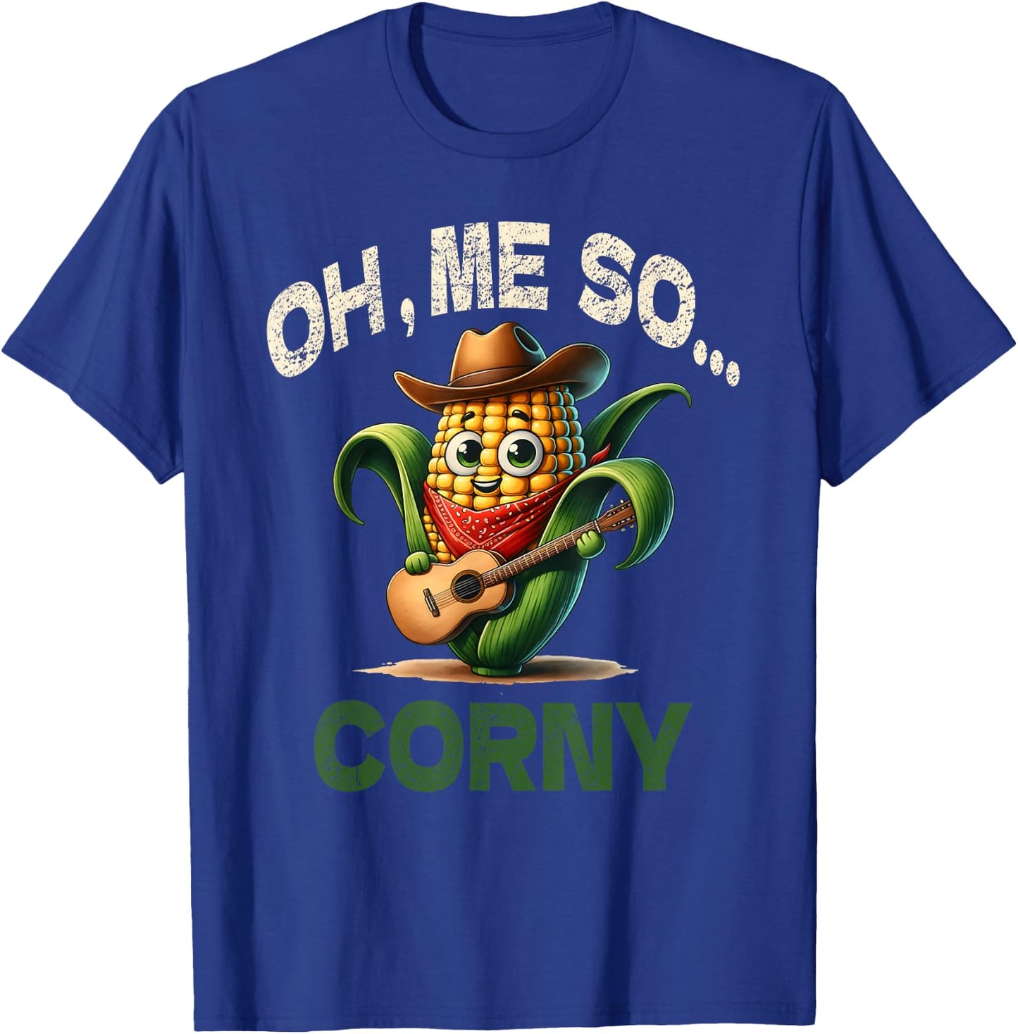Funny Oh Me So Corny Guitar Shirt Cheesy Food Pun Gifts T-Shirt - T-Shirt | Royal