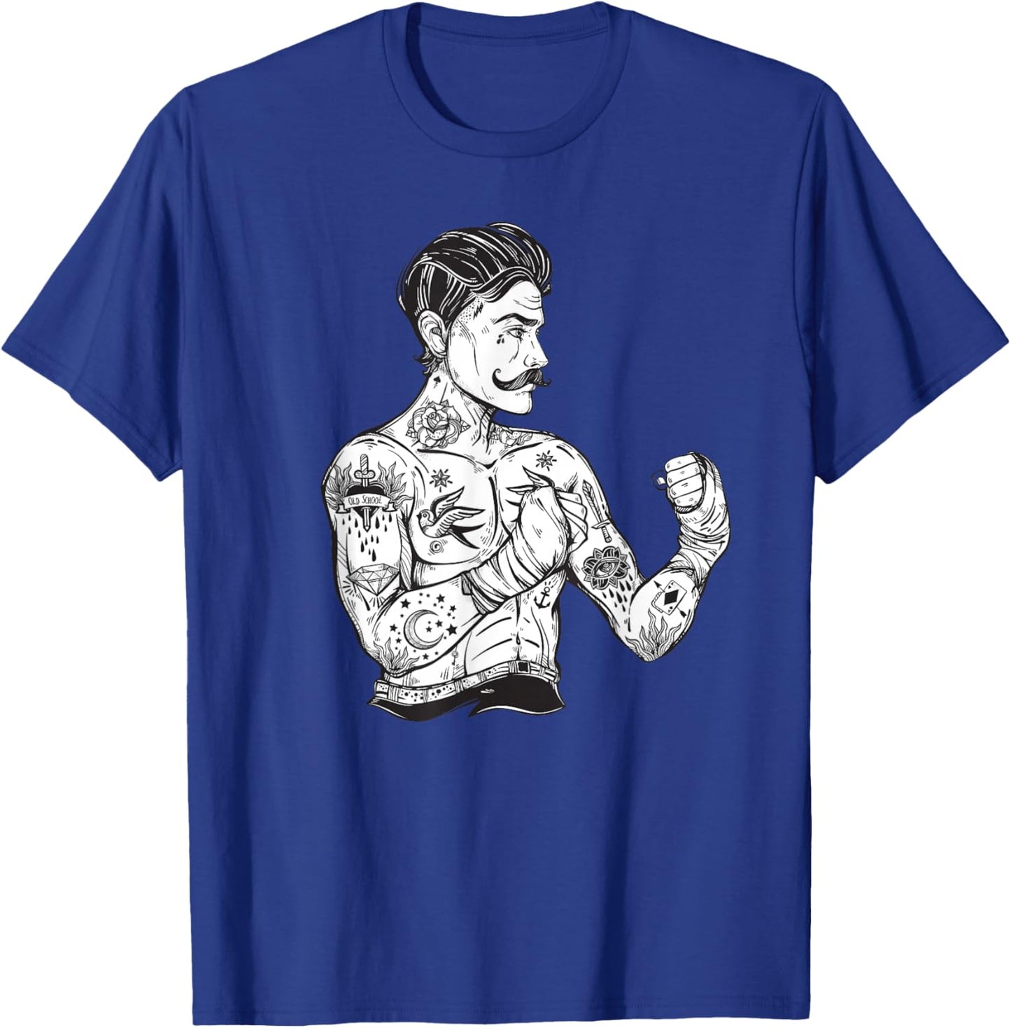 Vintage Boxing Champion Tattoo - Boho Ink Fighter T-Shirt - T-Shirt | Royal