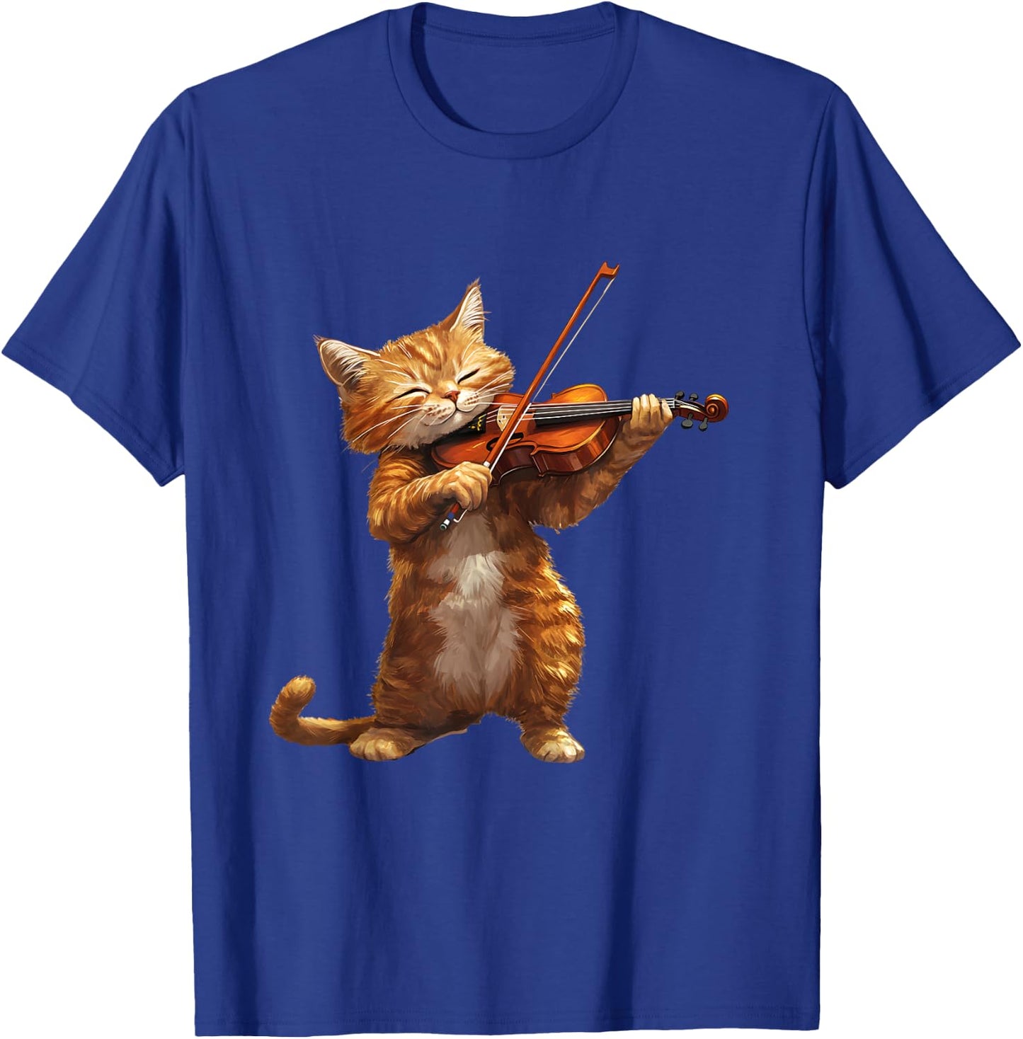 Funny Cat playing Violin for Cat and Violins lovers Music T-Shirt - T-Shirt | Royal