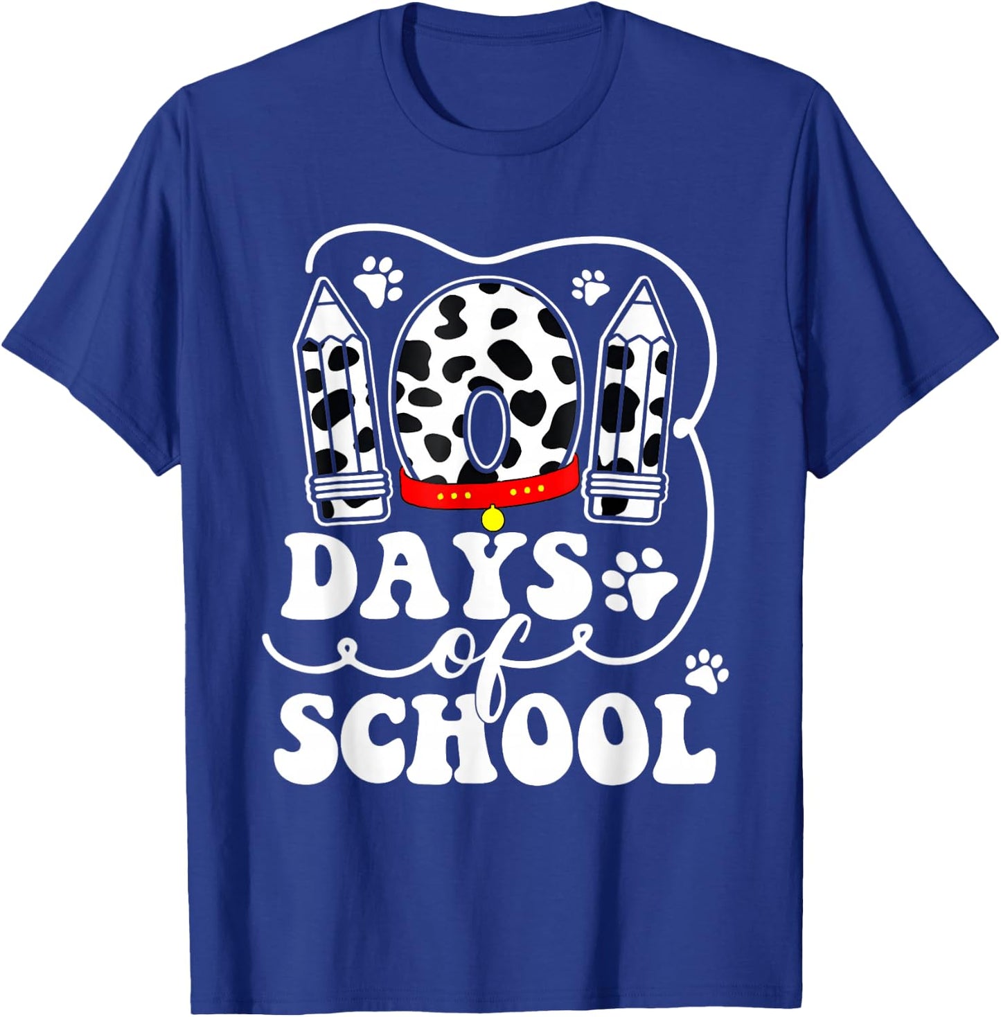 Happy 101 Days School Cute Dog Lover 100 Days Student Kids T-Shirt - T-Shirt | Royal