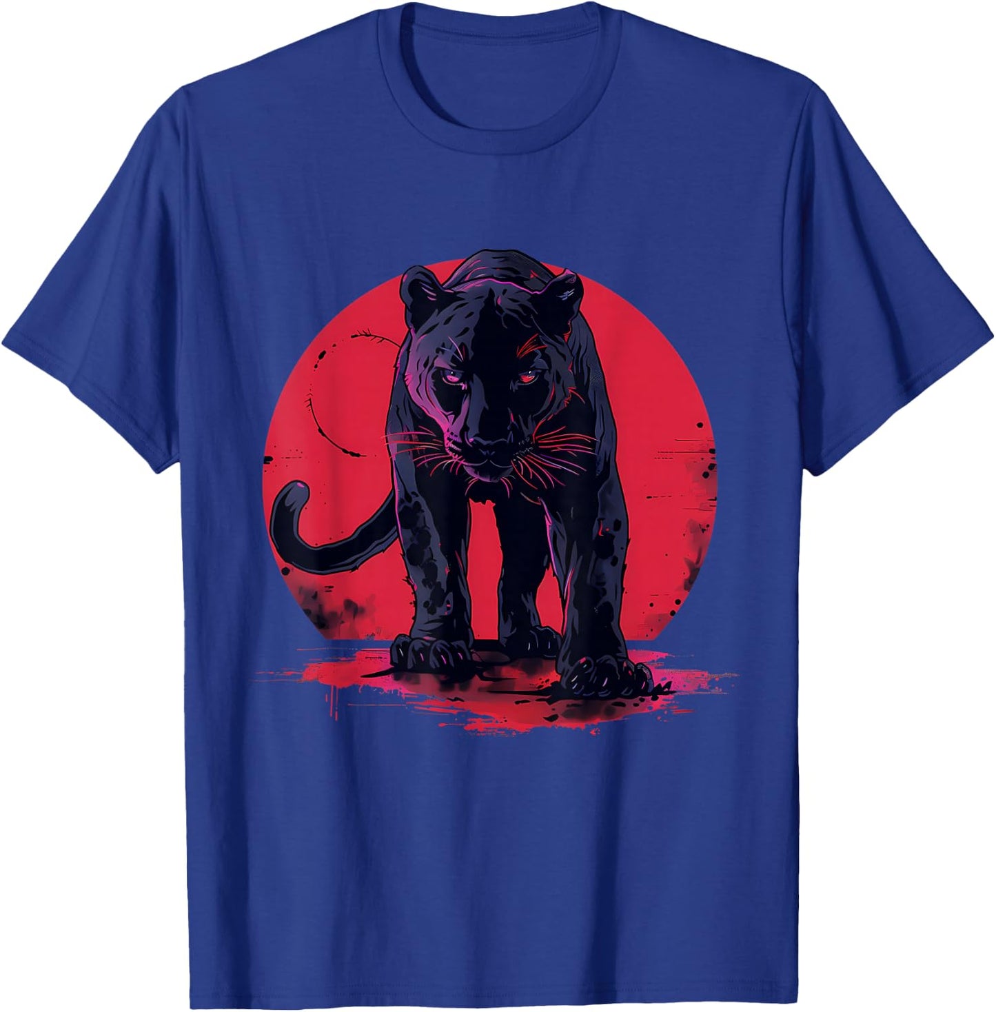 Panther Animal Art Splash Wildlife Motif Panther Lover T-Shirt - T-Shirt | Royal