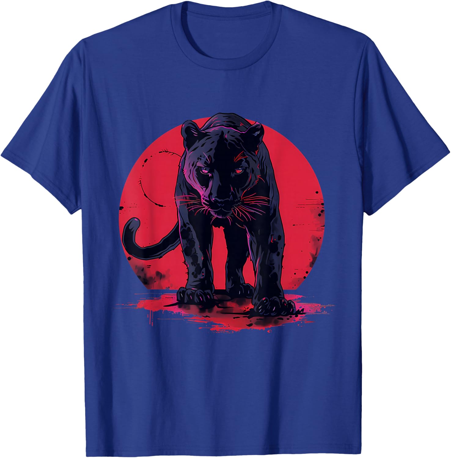 Panther Animal Art Splash Wildlife Motif Panther Lover T-Shirt - T-Shirt | Royal