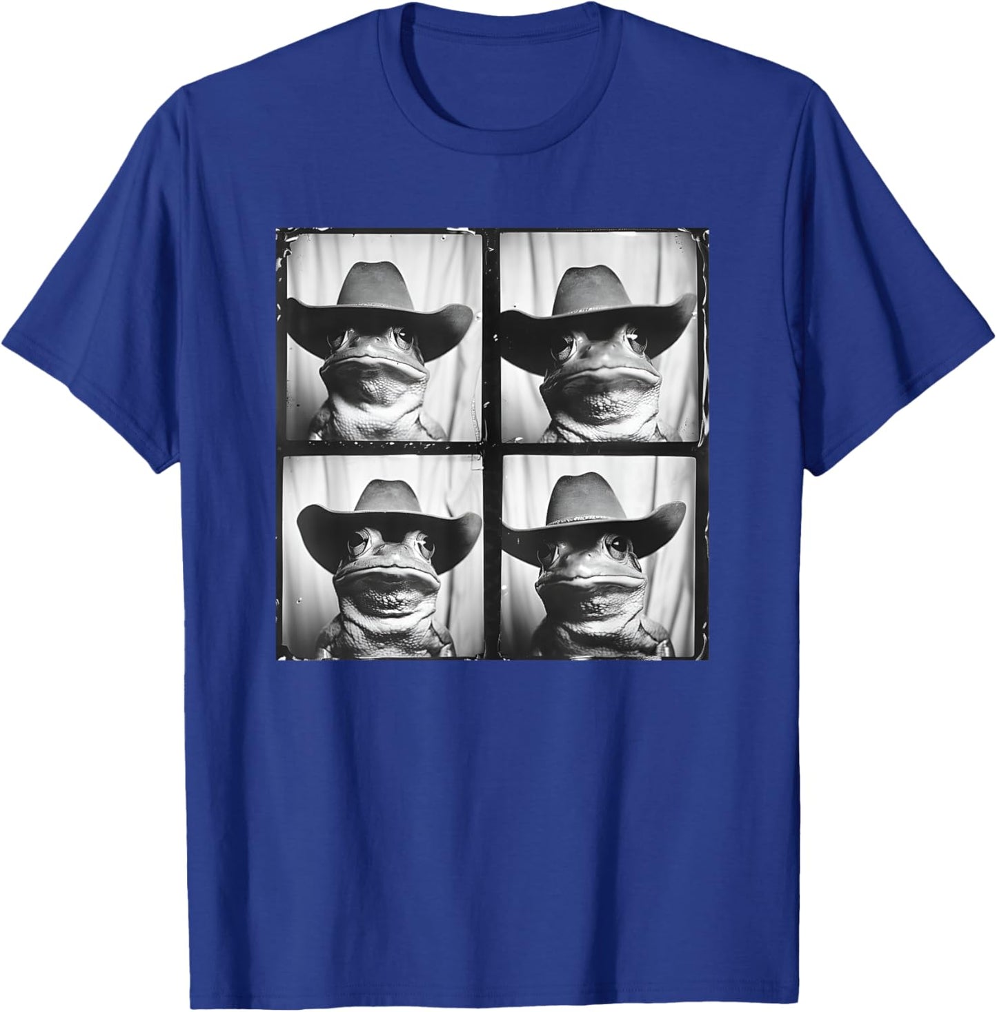 Frog Wearing Cowboy Hat Photoshoot Funny Animal Photobooth T-Shirt - T-Shirt | Royal