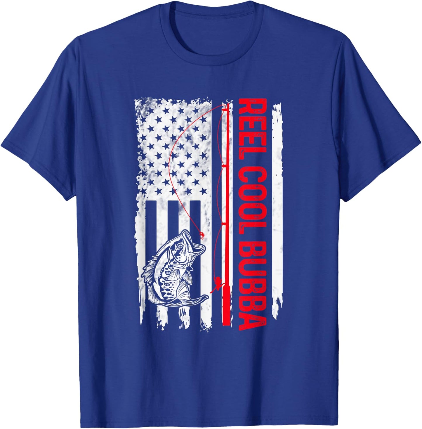 Reel Cool Bubba Fishing American Flag Funny Brother T-Shirt - T-Shirt | Royal