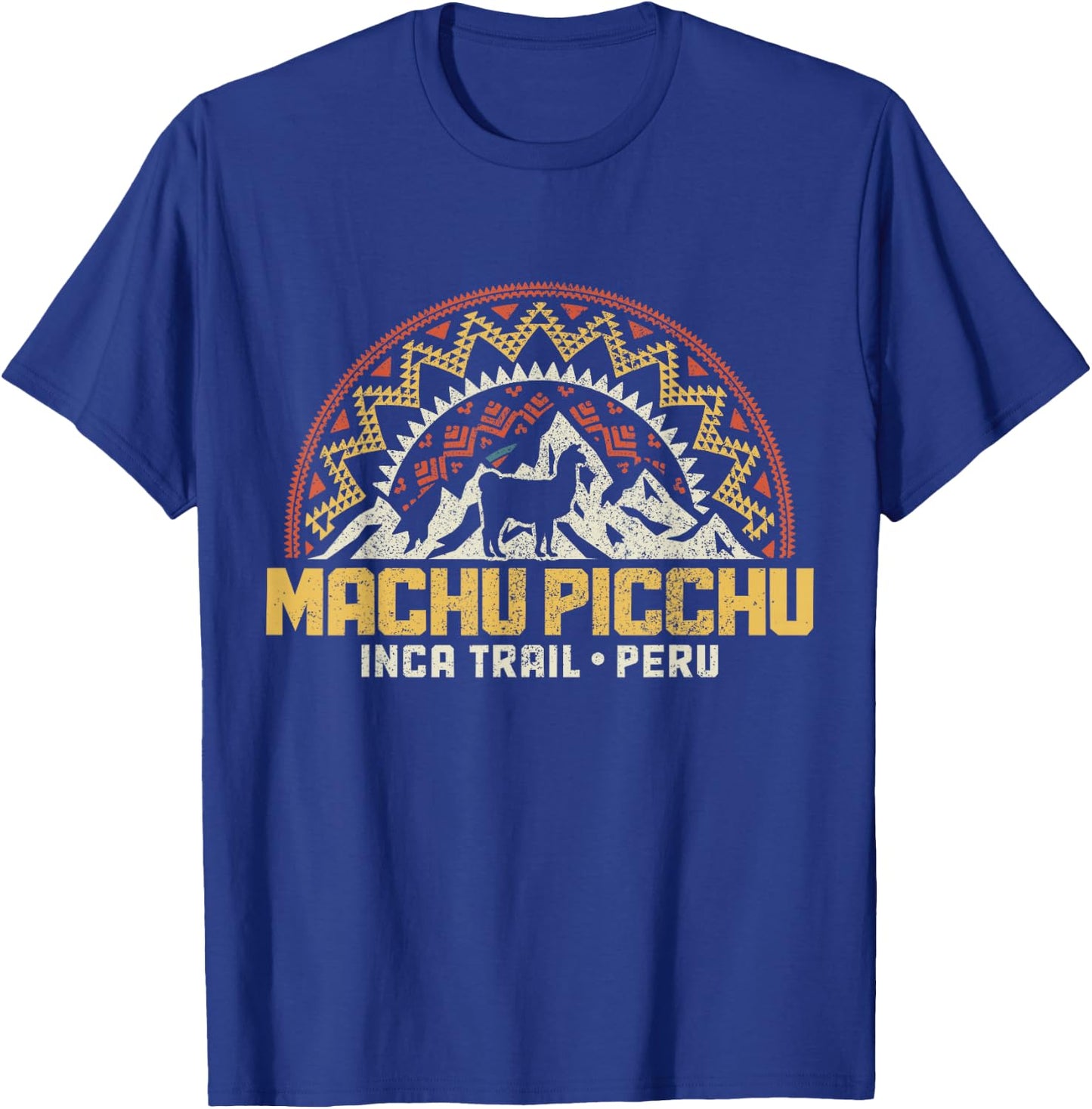 Machu Picchu Peru Inca Trail Souvenir Lama Alpaca Vintage T-Shirt - T-Shirt | Royal