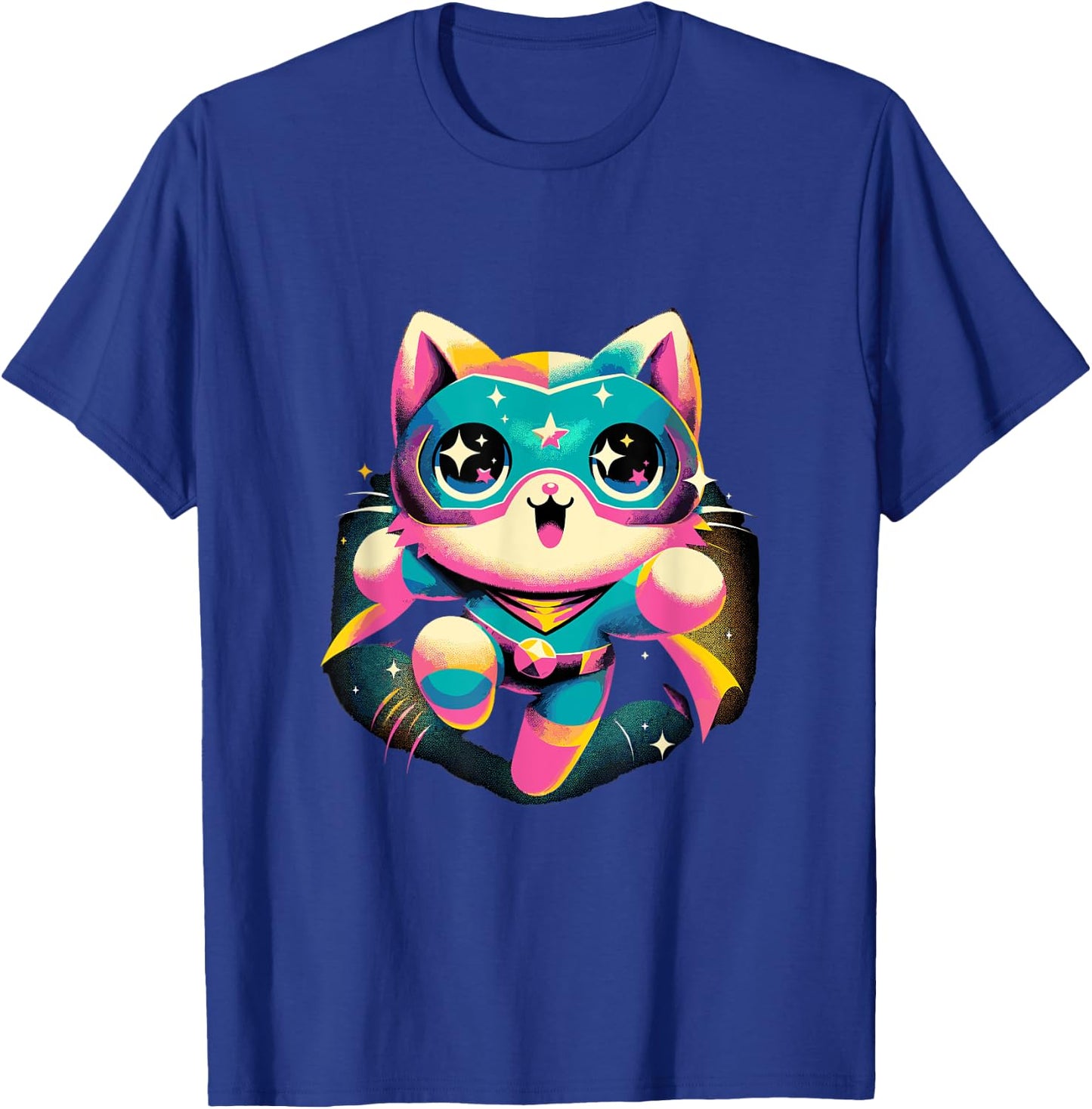 Kawaii Cat Hero - Cute Anime Superhero , Small, Black T-Shirt - T-Shirt | Royal