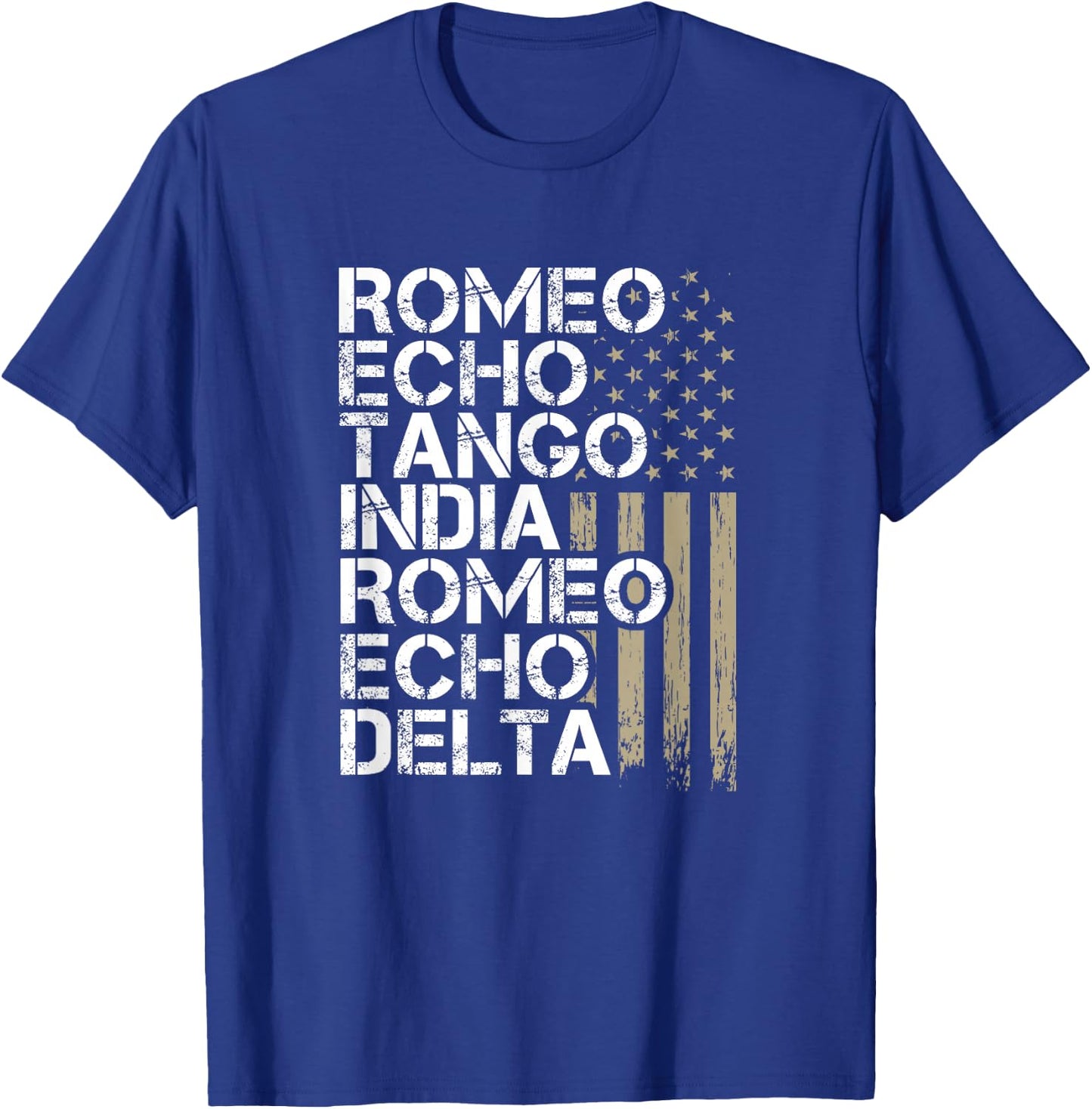 RETIRED Military Men Women Phonetic Alphabet Retirement T-Shirt - T-Shirt | Royal