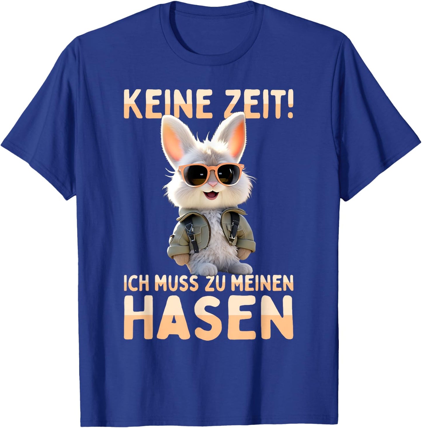 with German Text "Hase Kaninchen Bunny Keine Zeit Ich muss Zu Meinen Hasen, black T-Shirt - T-Shirt | Royal