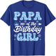 Papa Of The Birthday Girl Snowflakes Winter Xmas T-Shirt - T-Shirt | Royal