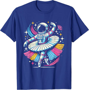 Astronaut Ballerina Cosmic Dance Stars Universe Funny T-Shirt - T-Shirt | Royal