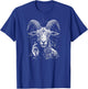 Satanic Goat With 3rd Eye And Sacred Blessing Hand Gesture T-Shirt - T-Shirt | Royal