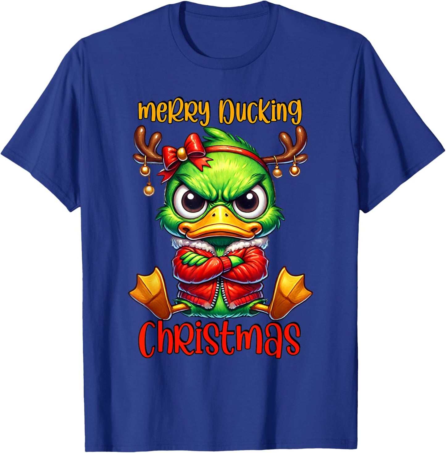 Ducking Christmas Ugly Xmas Christmas Duck T-Shirt - T-Shirt | Royal