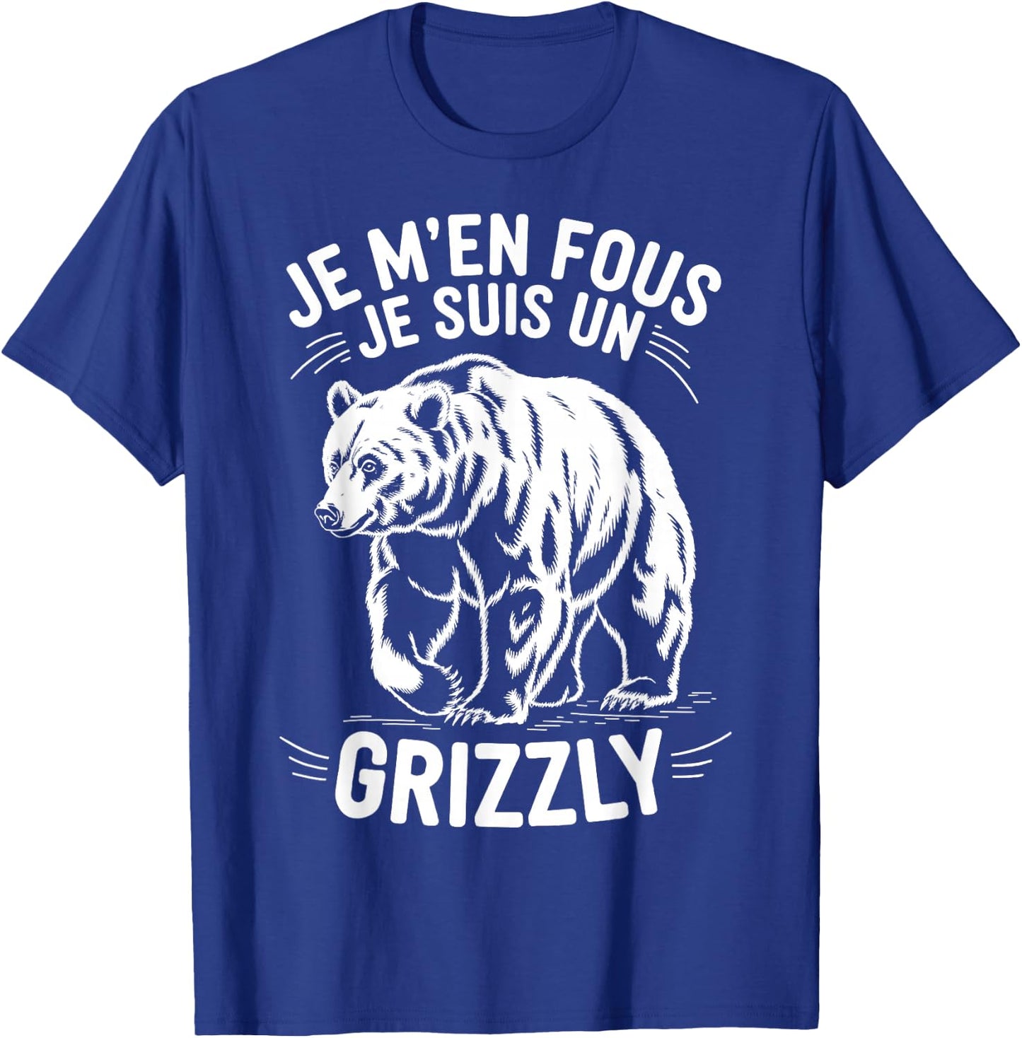 I don't care I'm a grizzly animal gift funny grizzly , Black, S T-Shirt - T-Shirt | Royal