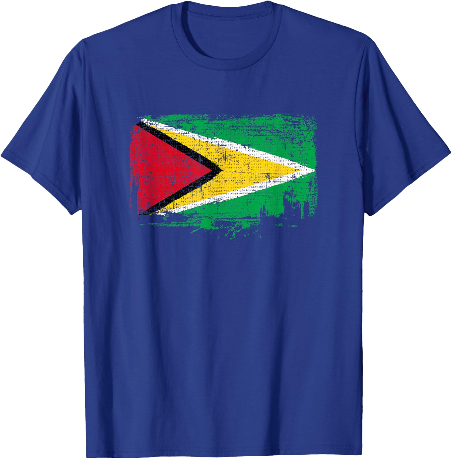 Guyana Flag Pride Gift Distressed Vintage Style T-Shirt - T-Shirt | Royal