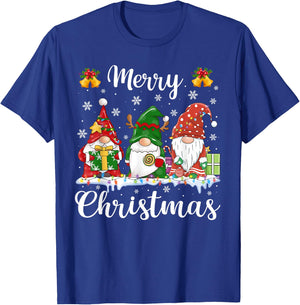 Merry Christmas Light Cute Gnomes Family Gnome Xmas Matching T-Shirt - T-Shirt | Royal