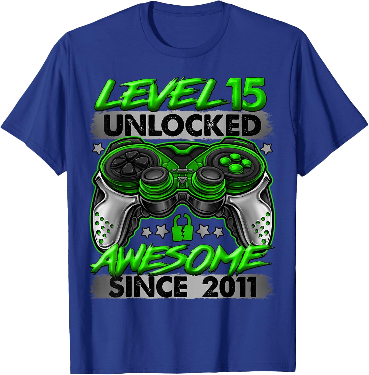 Level 15 Unlocked 15 Year Old Gifts Boys 15th Birthday Boy T-Shirt - T-Shirt | Royal