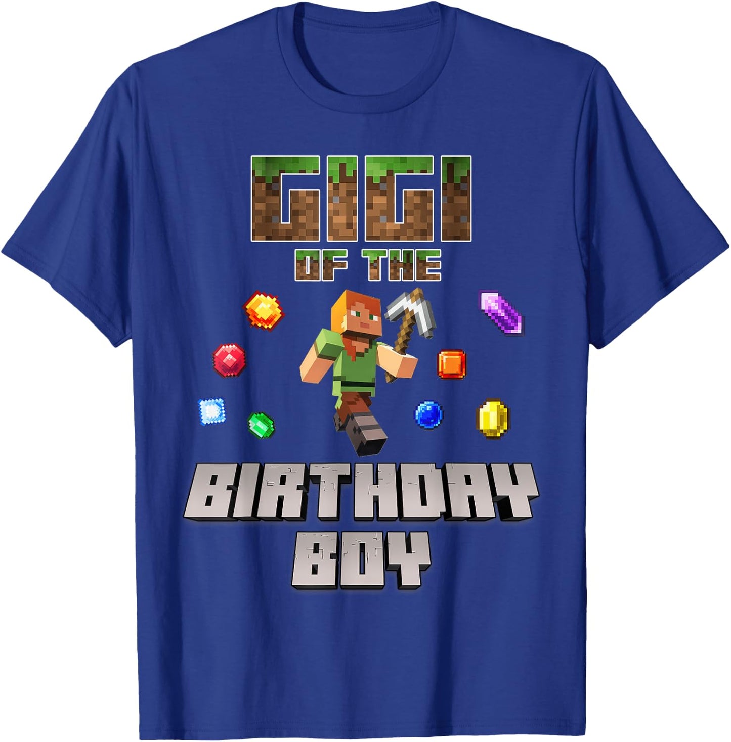 Gigi Of The Birthday Boy Video Gamer Pixel Number T-Shirt - T-Shirt | Royal