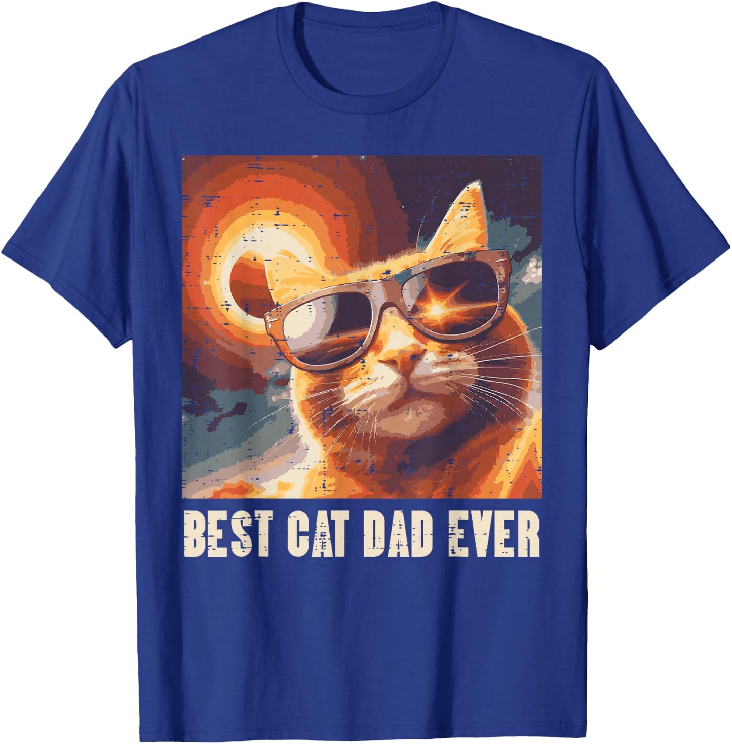 Fathers Day Best Cat Dad Ever Funny Fur Daddy Papa Kitty Pet T-Shirt - T-Shirt | Royal