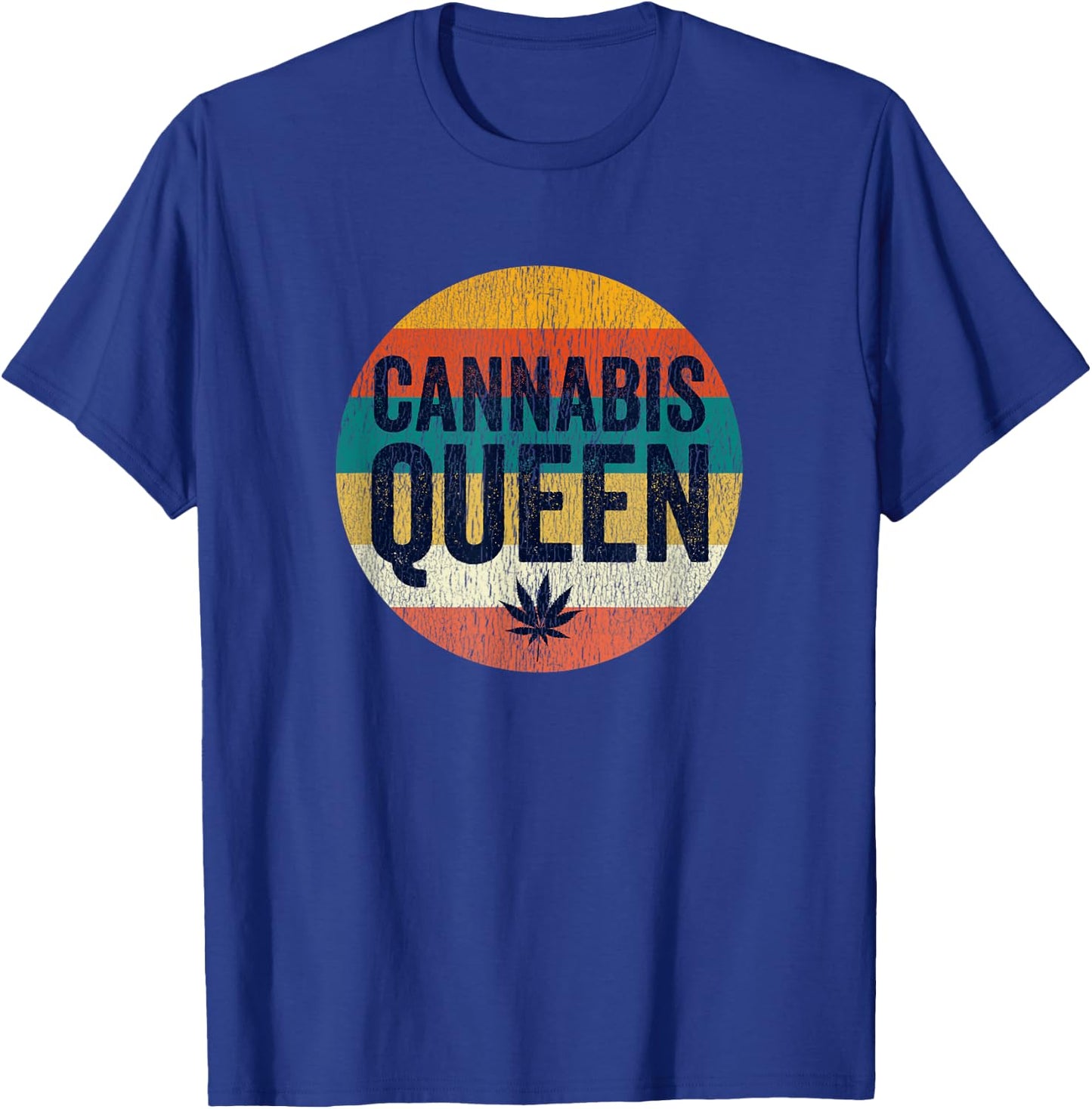 Vintage Weed Stoner Girl Wear Gifts Stuff Mom Cannabis Queen T-Shirt - T-Shirt | Royal