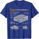 Tiger Tank Panzer PzKpfw VI World War 2 Blueprint T-Shirt - T-Shirt | Royal