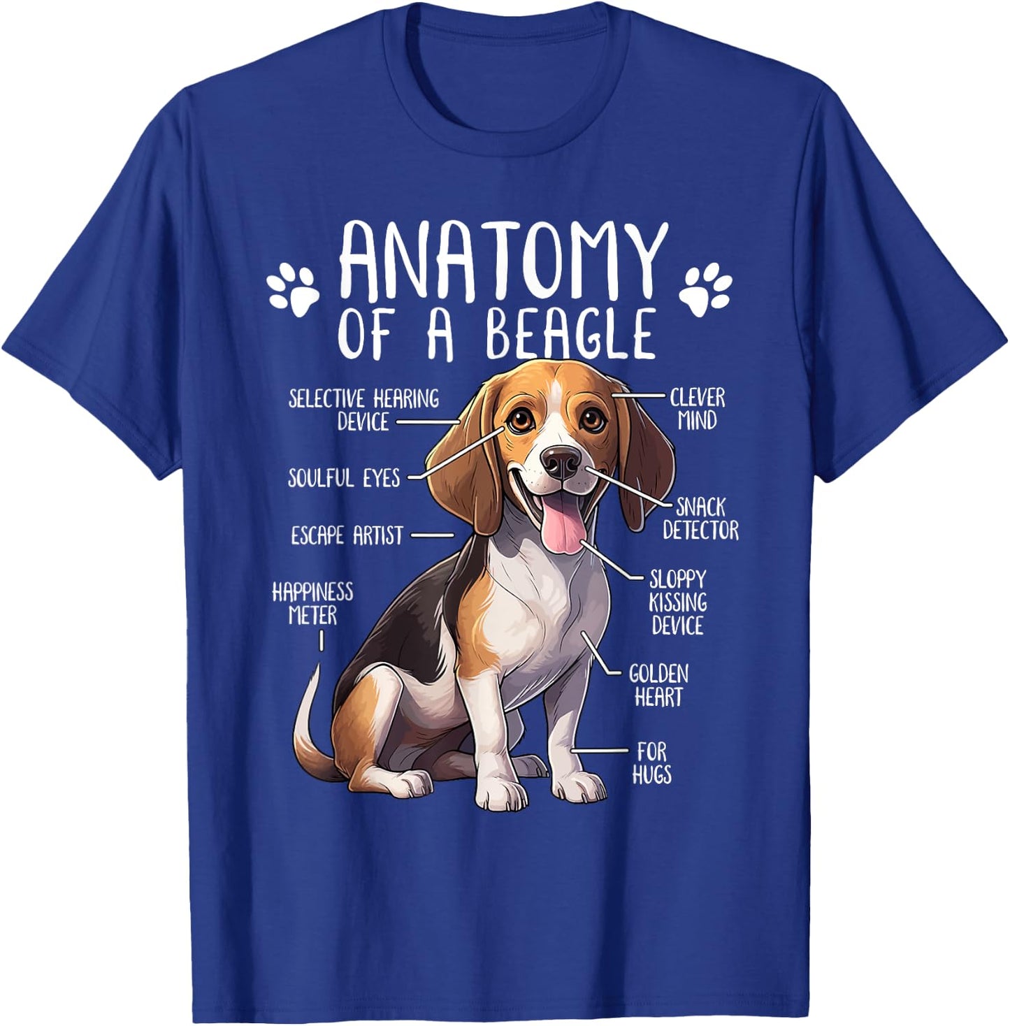 Funny Beagle Anatomy Of A Beagle Dog Owner Cute Pet Lover Women Girls Kids T-Shirt - T-Shirt | Royal