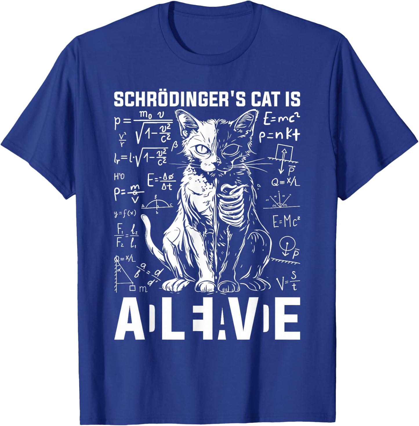 Schrodinger's Cat Dead And Alive Physics T-Shirt - T-Shirt | Royal