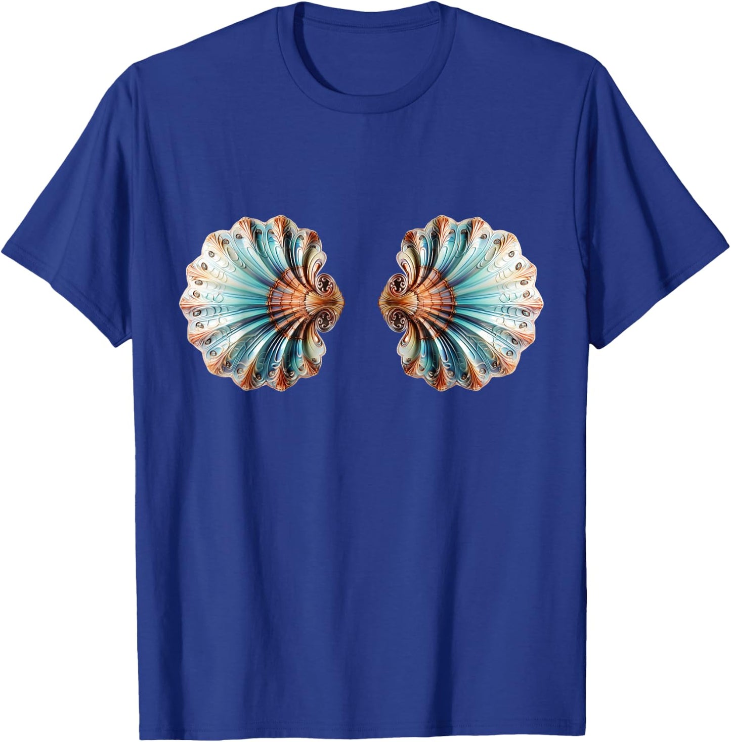 Mermaid, sea shell, bikini, bra, costume, Halloween, party T-Shirt - T-Shirt | Royal