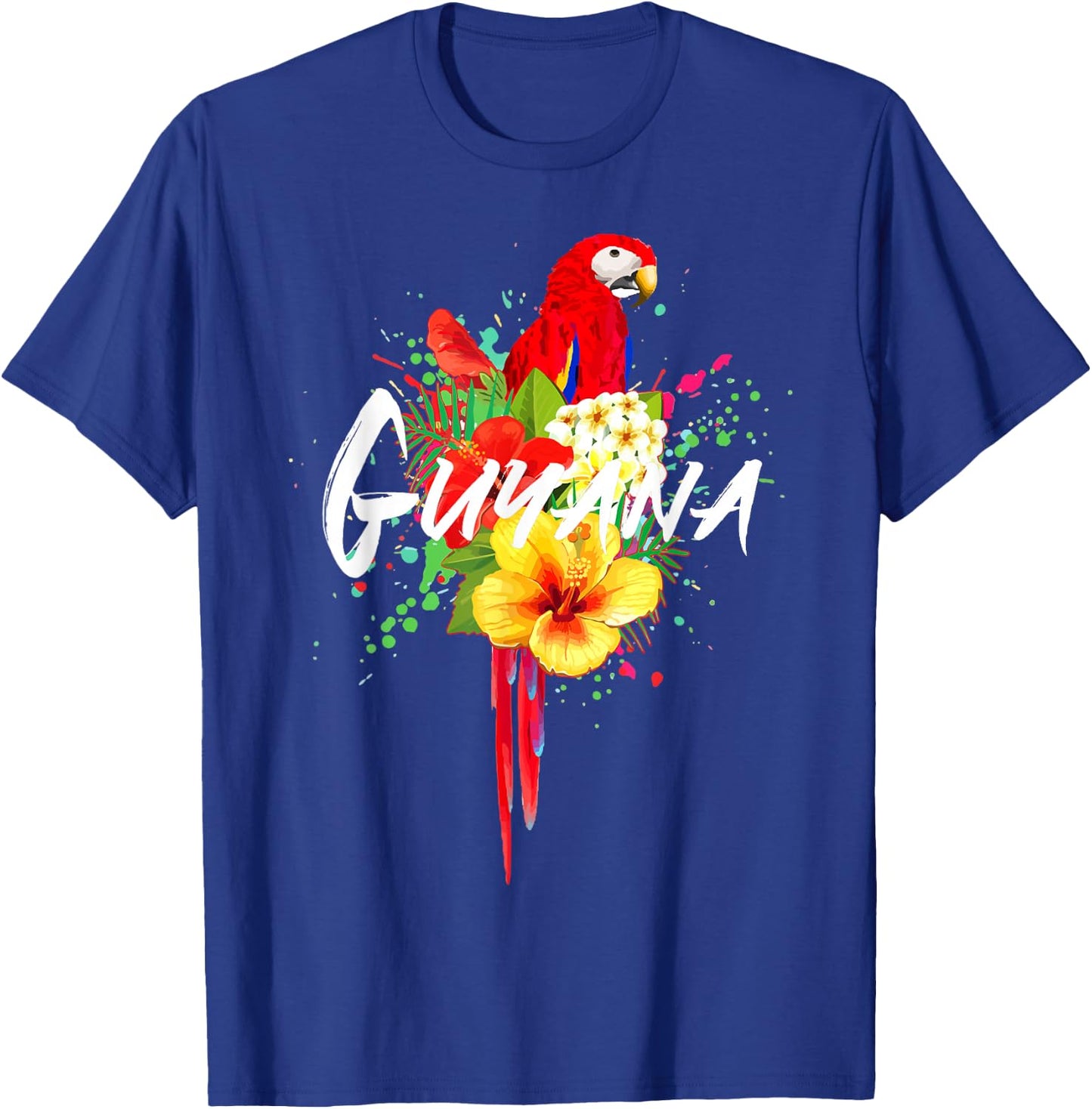 Guyana Parrot Tropical Plants Guyanese Souvenir Vintage T-Shirt - T-Shirt | Royal