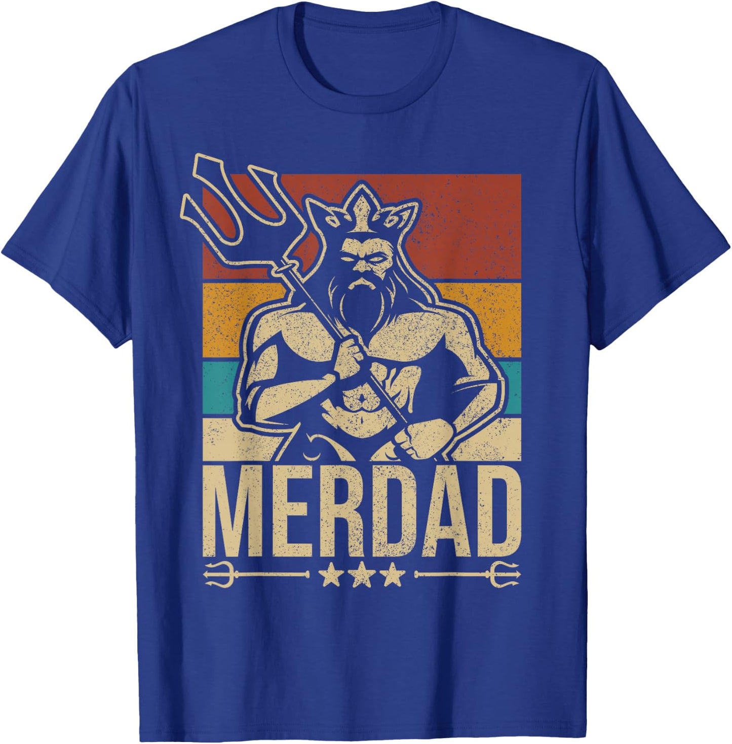 Merdaddy Mermaid Dad Costume Merman Fathers Day Party Outfit T-Shirt - T-Shirt | Royal