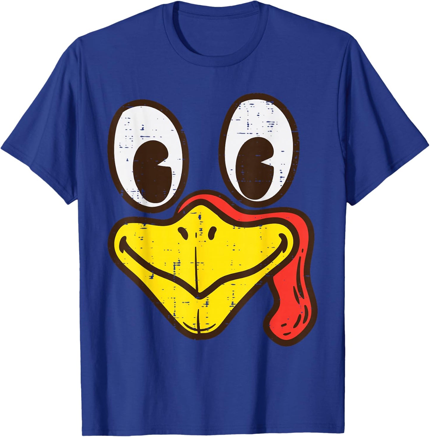 Silly Turkey Face Funny Thanksgiving Dinner Men Women Kids T-Shirt - T-Shirt | Royal
