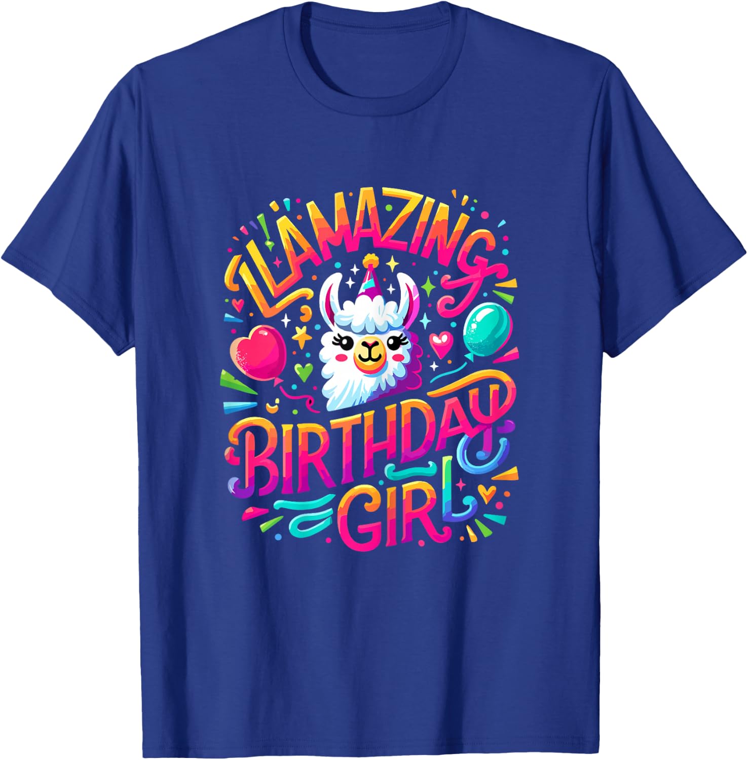 Llamazing Birthday Girl Llama Birthday Girl Alpaca Llama T-Shirt - T-Shirt | Royal