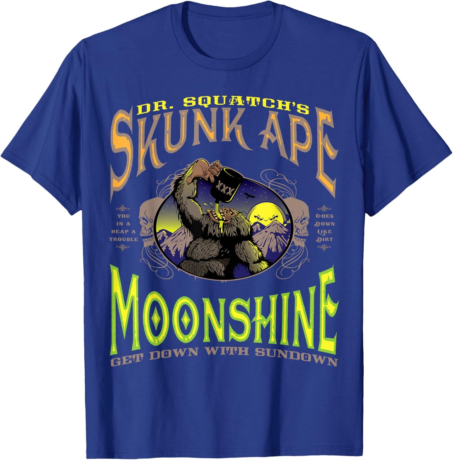 Dr. Squatchs Skunk Ape Moonshine , black T-Shirt - T-Shirt | Royal