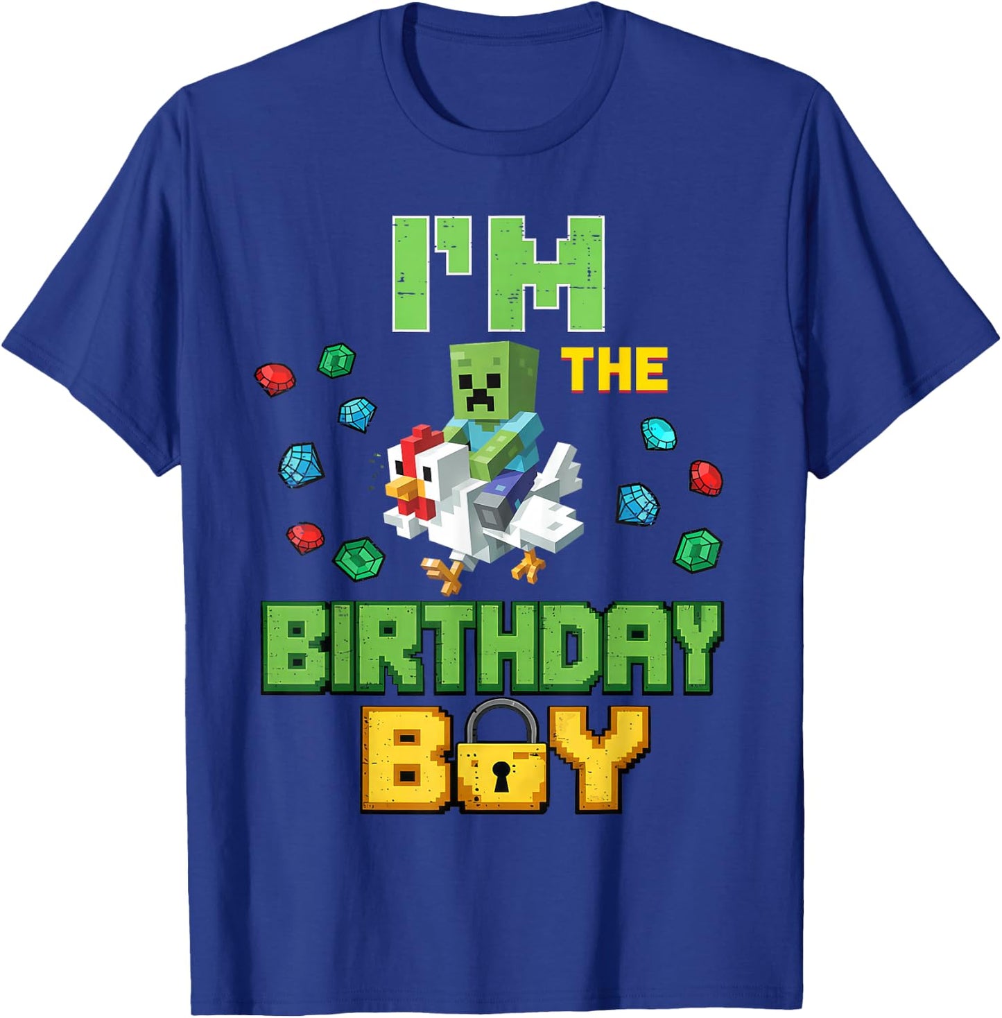 Im The Birthday Boy Video Gamer Dab Pixel Number Chicken T-Shirt - T-Shirt | Royal