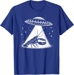 Lobster Dad Mom Lover - Funny Alien UFO T-Shirt - T-Shirt | Royal