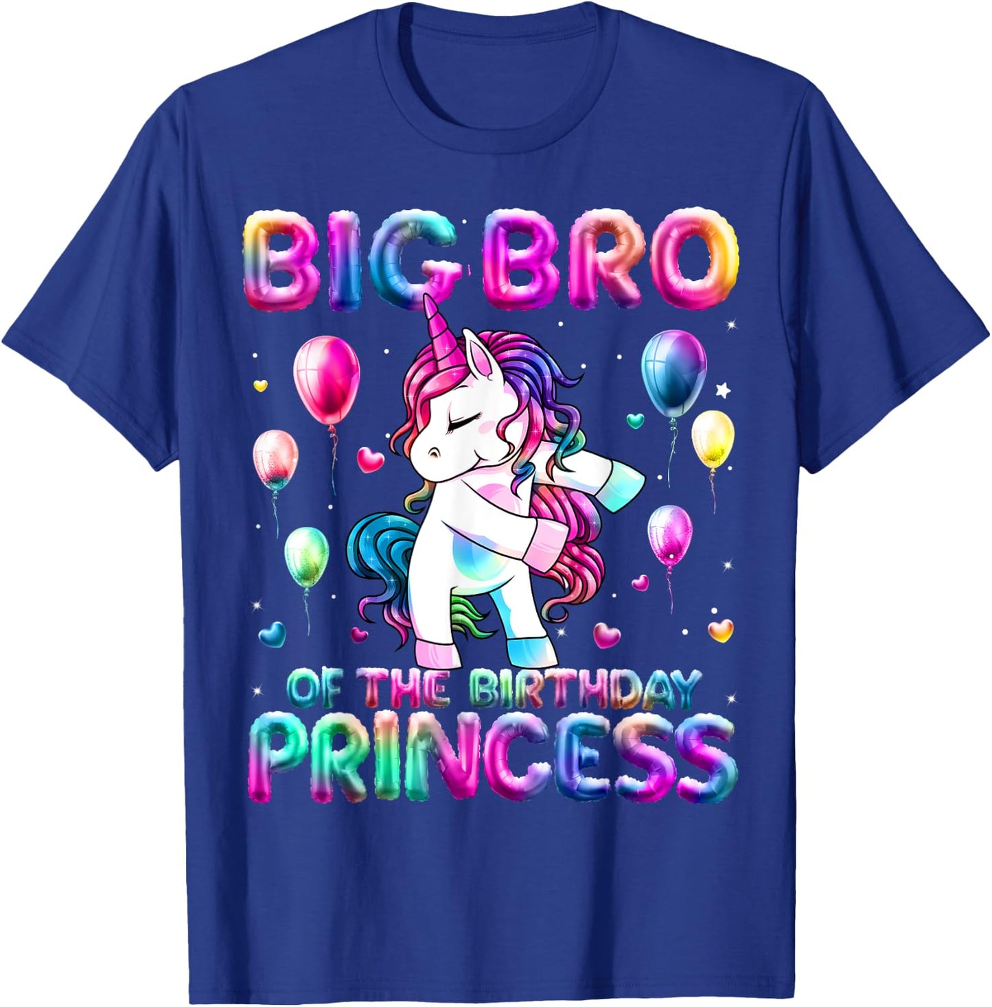 Brother of the Birthday Princess Girl Flossing Unicorn Bro T-Shirt - T-Shirt | Royal