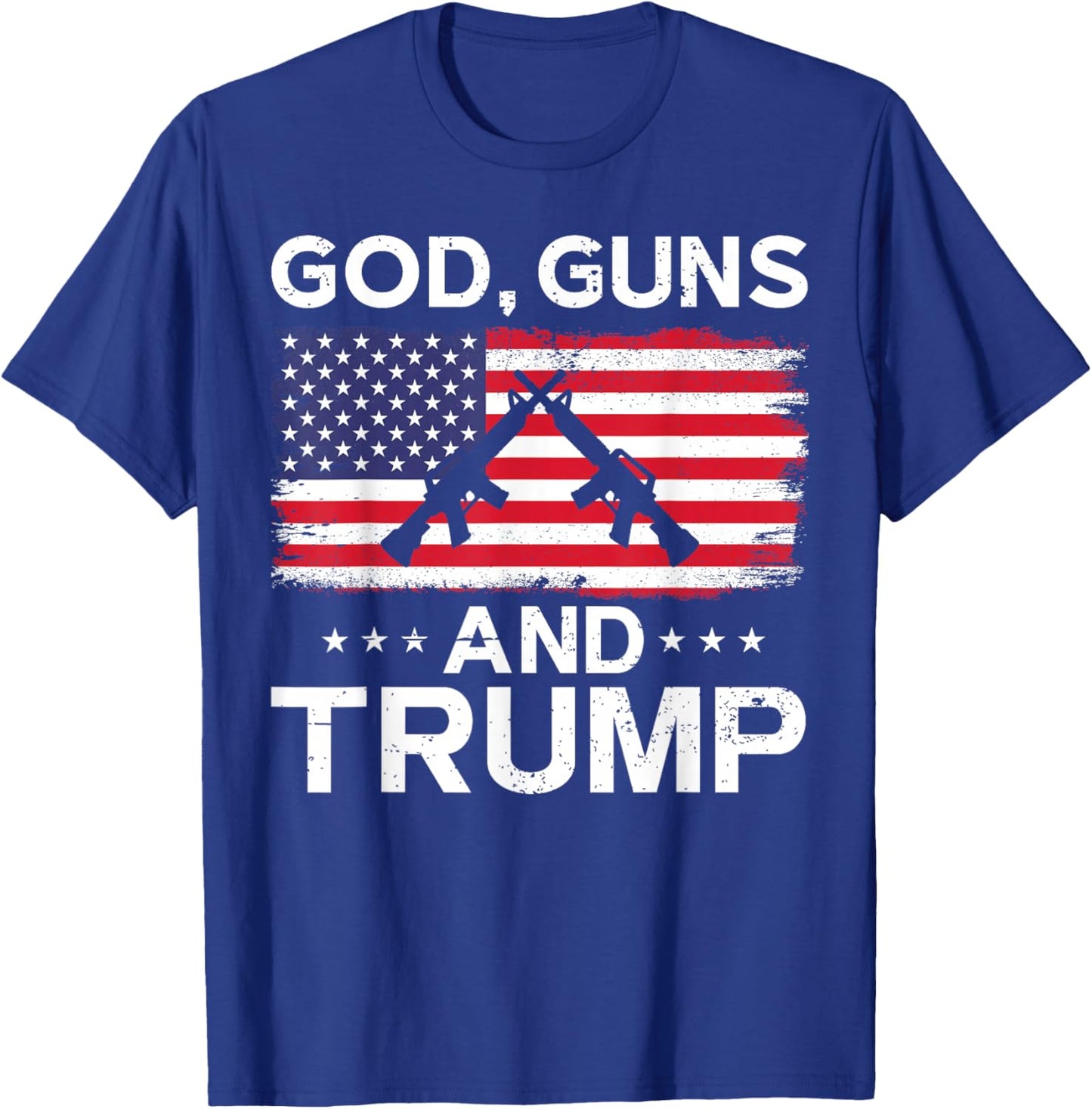 2024 President Donald Trump God Guns And Trump , black T-Shirt - T-Shirt | Royal