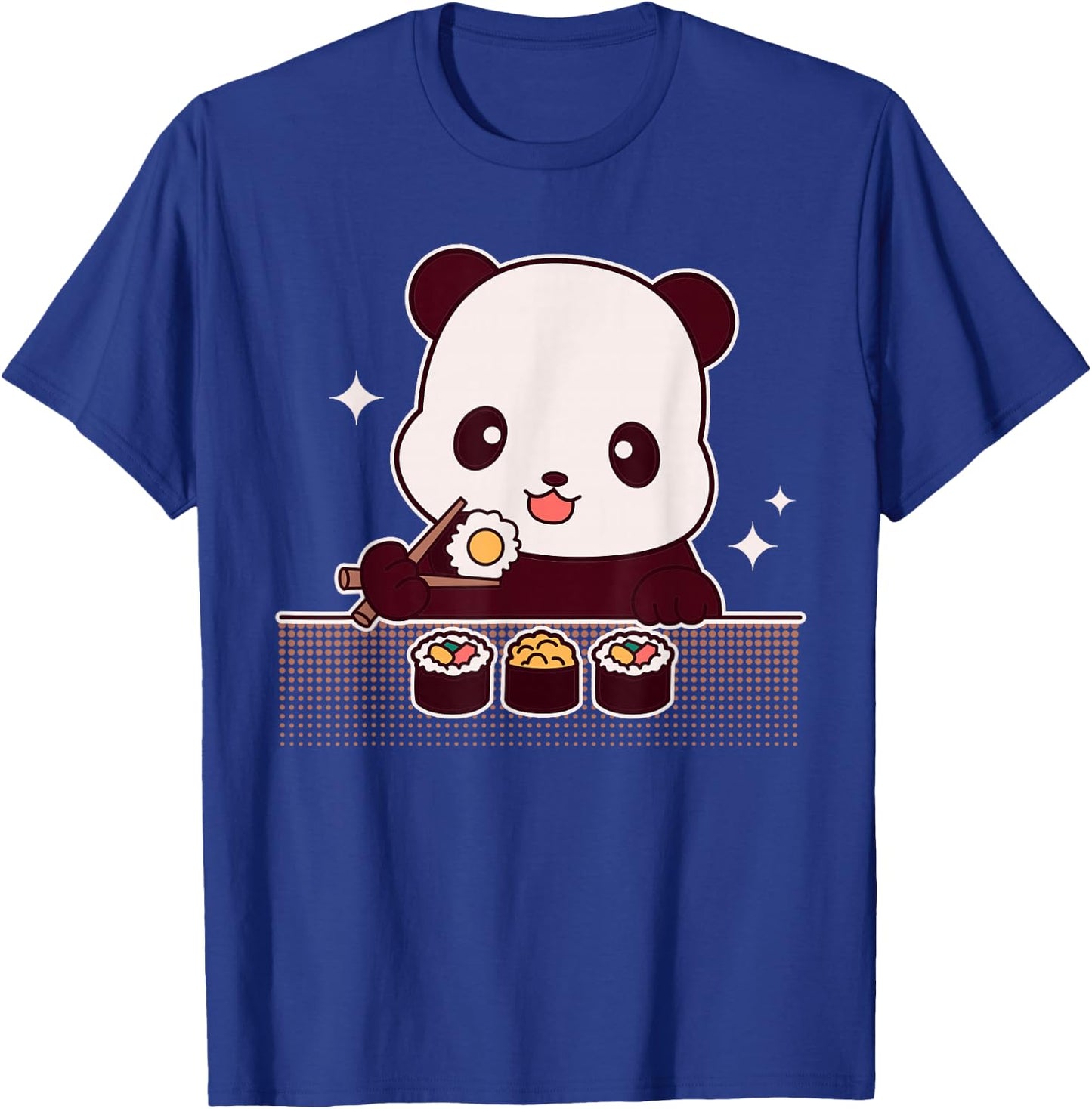 Panda Eating Sushi Cute Panda Bear Lovers T-Shirt - T-Shirt | Royal