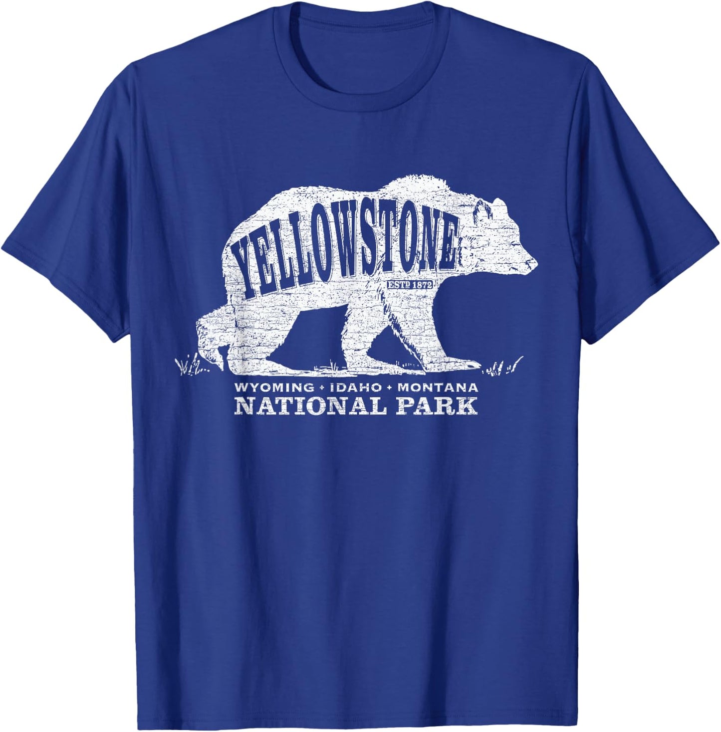 Grizzly Bear Yellowstone National Park Est. 1872 T-Shirt - T-Shirt | Royal