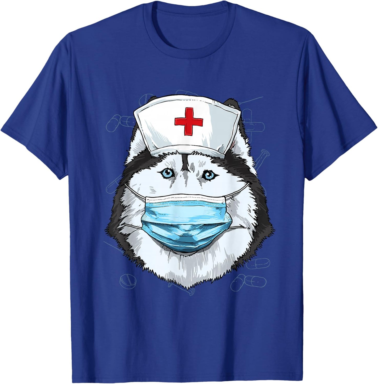 Hospital Siberian Husky ER Nurse LPN RN Nurse Life Dog Lover T-Shirt - T-Shirt | Royal