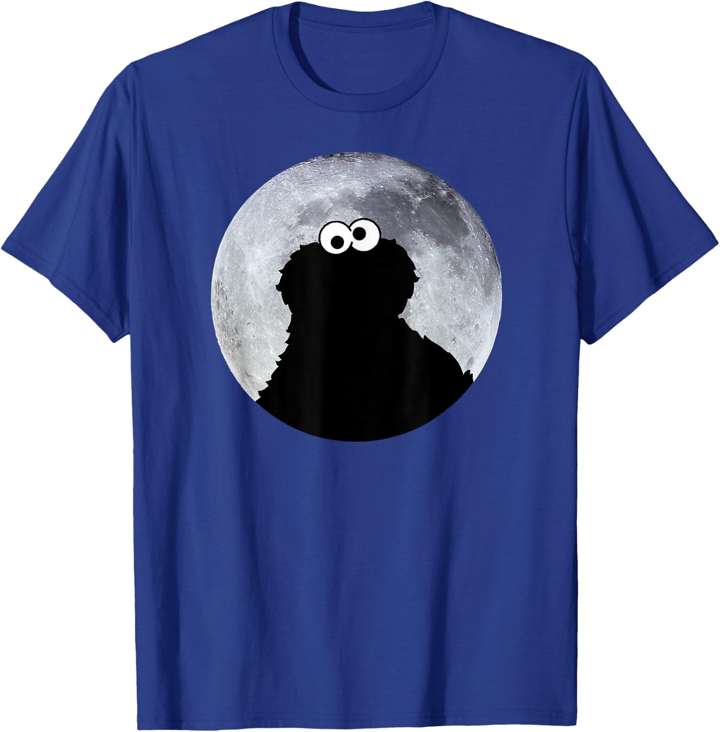 Sesame Street Cookie Monster in Moonlight Shadow Moonnight , black T-Shirt - T-Shirt | Royal