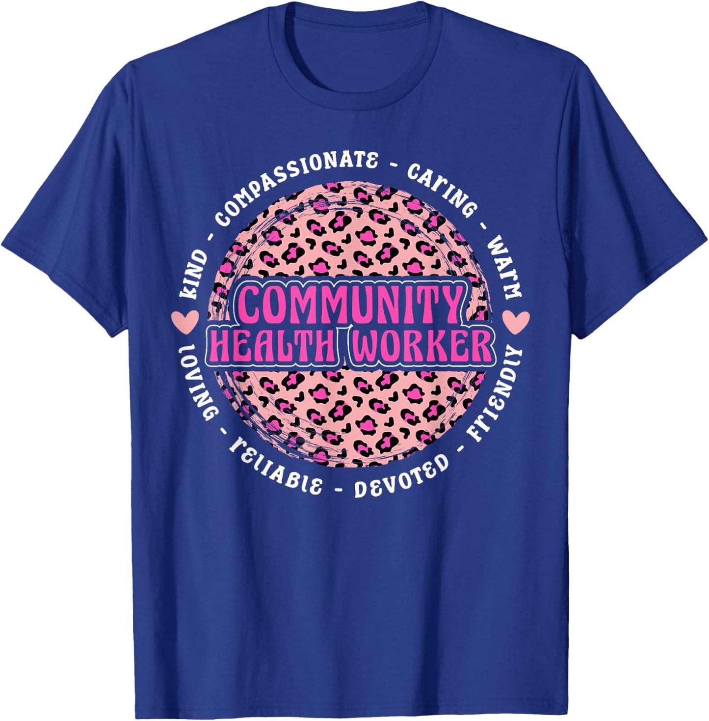 Community Health Worker Leopard T-Shirt - T-Shirt | Royal
