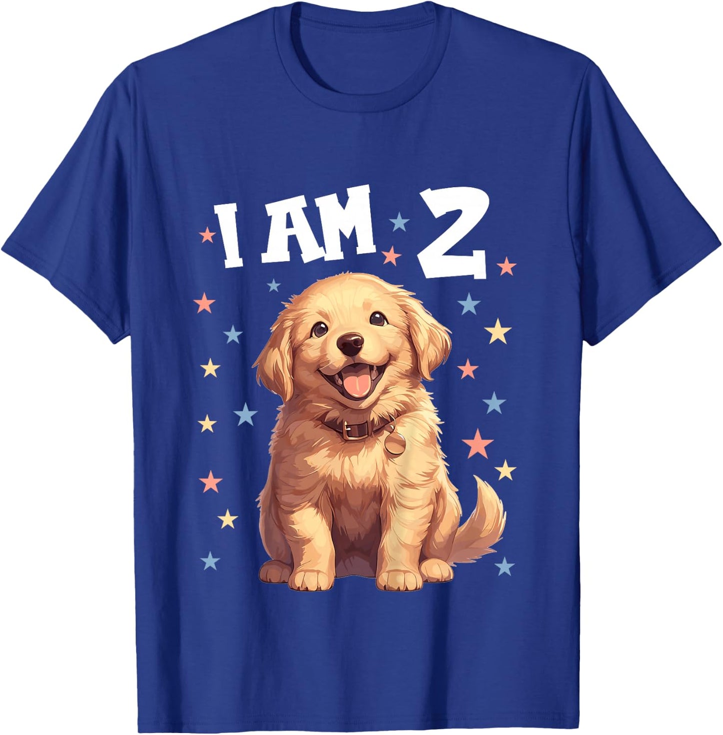 Kids 2 Years old 2th birthday Golden Retrievers Golden Retriever T-Shirt - T-Shirt | Royal